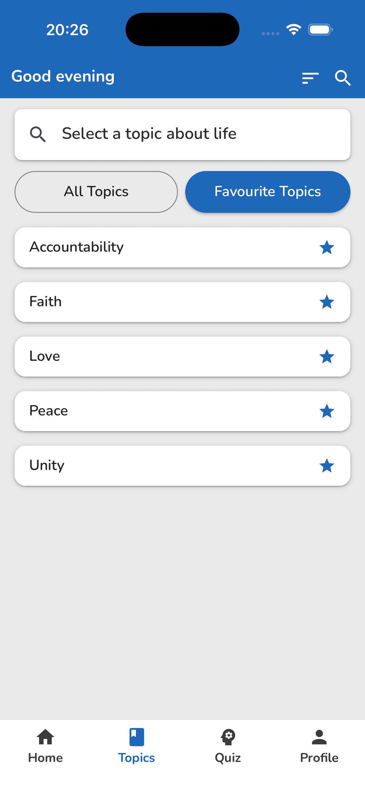 Bible Topics favourite topics view