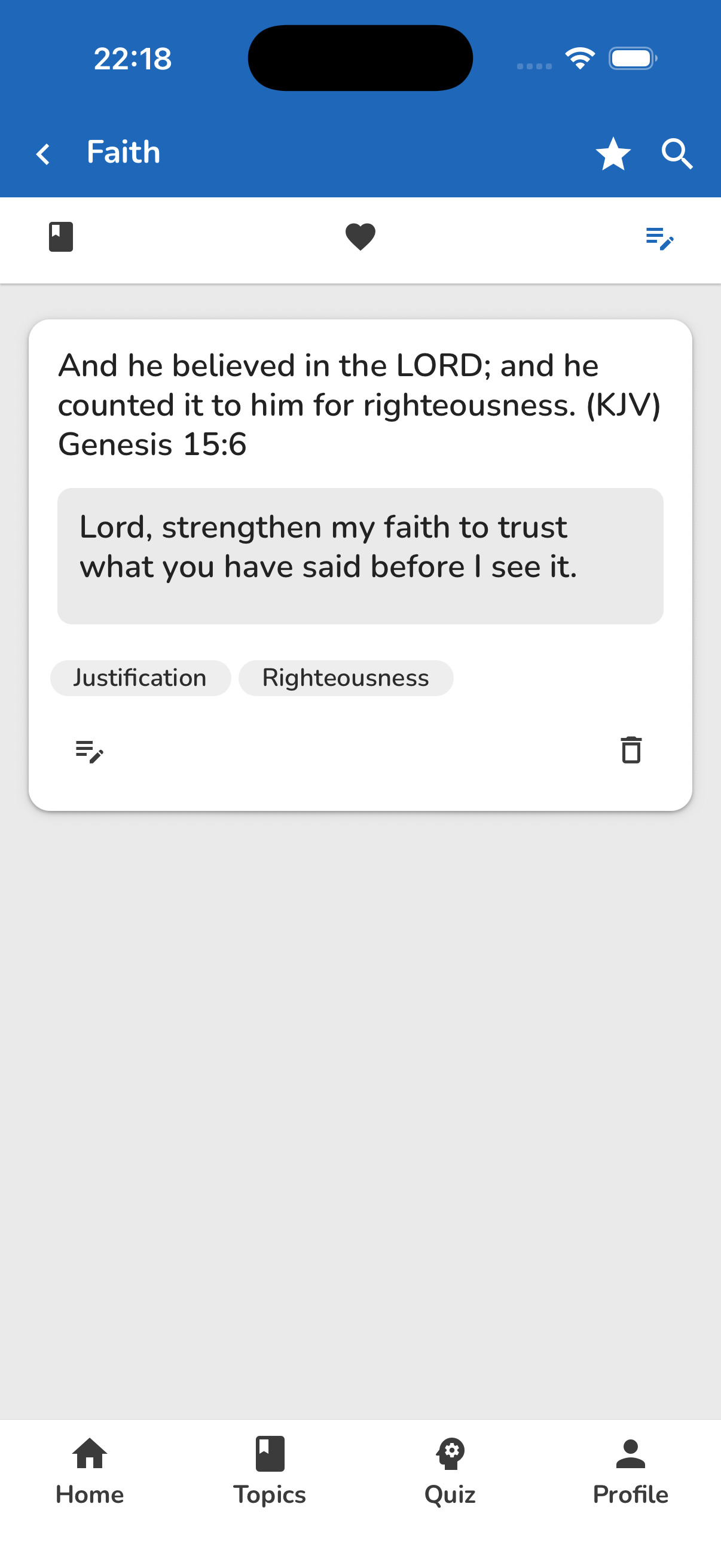 Bible Topics journals view tied to verse context