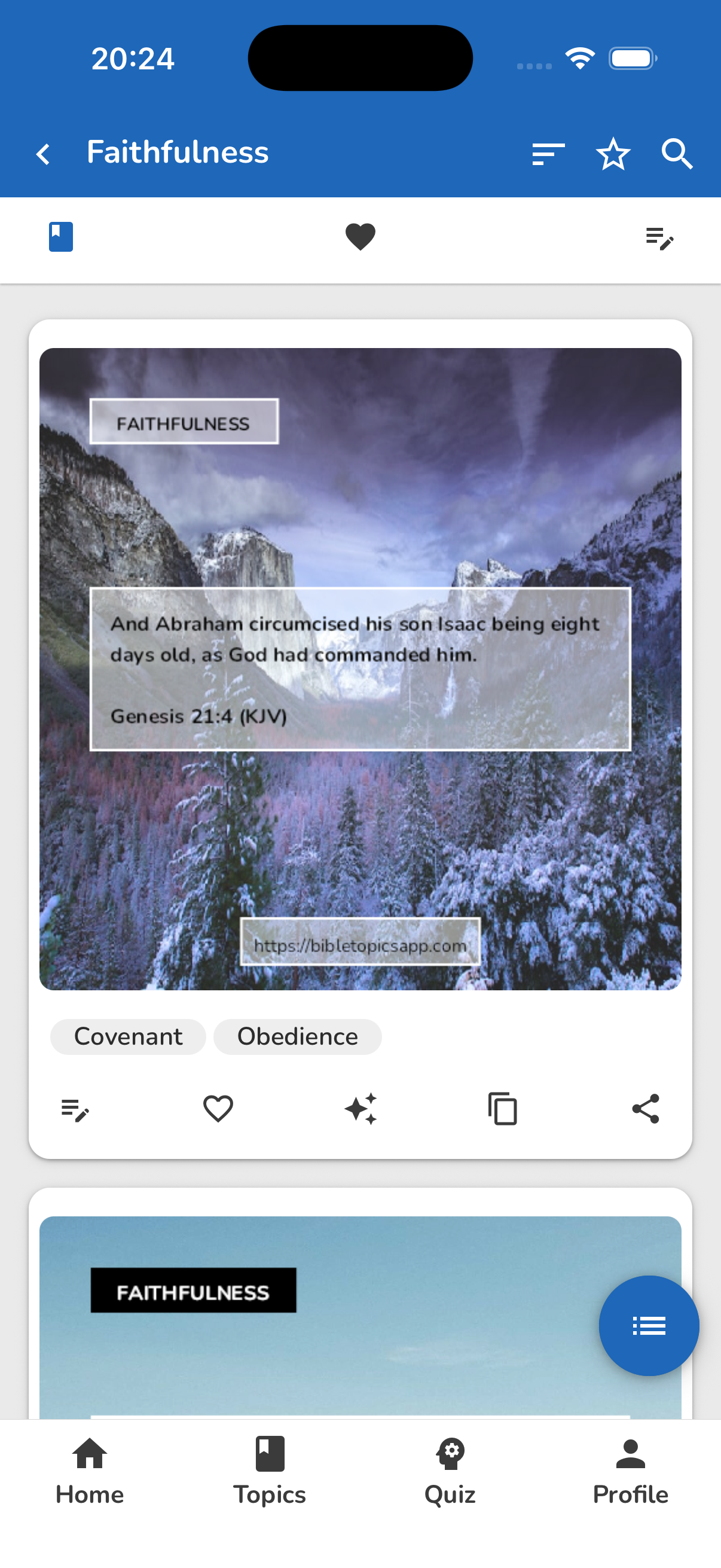 Bible Topics image mode showing eligible verses